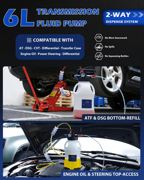 Heavy Duty All In One Transmission Fluid Pump With Pneumatic Transfer System, 6 Liter Capacity in automotive use