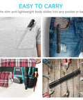 Rechargeable Pen Flashlight With USB Charging Ultra Compact 5.7 Inch EDC Light in pocket, tool belt, and on workbench