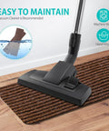 Vacuum cleaning brown No Slip Stair Treads 8 By 30 Inches 15 Pack With Pre Applied Adhesive Indoor Stair Carpet Runners For Wood Steps.