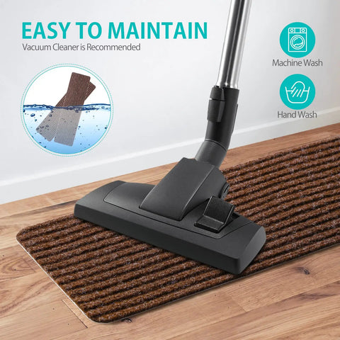 Vacuum cleaning brown No Slip Stair Treads 8 By 30 Inches 15 Pack With Pre Applied Adhesive Indoor Stair Carpet Runners For Wood Steps.