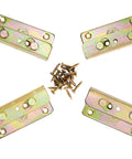 Heavy Duty Bed Rail Brackets Full Set Of 4, Rust Proof No Mortise Frame Connectors for Wood Beds with screws.
