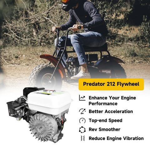 Beefed-Up Aluminum Flywheel 10K RPM For Predator 212CC 196CC 224CC Non Hemi Ghost Engines And GX160 GX200 Mini Bike Clones