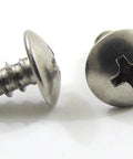 Close-up of Size 10 X 3/4 Inch Truss Head Phillips Wood Screws, 100 Piece Bulk in stainless steel finish.