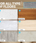 Washable And Reusable Wet Mopping Pads For iRobot Braava Jet M6 shown on tile, hardwood, marble, vinyl, laminate, and ceramic floors