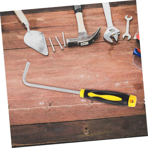 Multi Function Stainless Steel Roller Shutter Hook And Manhole Cover Lifter With Plush Rubber Grip Tough As Nails Gutsy Load Rating Universal Door Pull Bar Tool For Quick Yard Or Home Fix Ups on wooden workbench with other tools