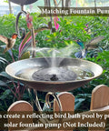 Sturdy Two In One Deck Bird Bath And Feeder Combo With Adjustable Railing Clamp Antique Gold Metal Yard Ornament with hummingbirds