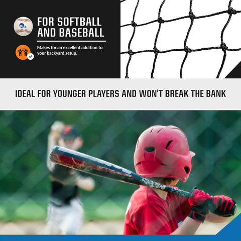 Backyard Batting Cage Net For Baseball And Softball Practice HDPE Pitching Netting With 24 Twine 12 By 14 By 70 Ft