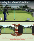 Square Golf Launch Monitor Case And Rugged Enclosure for Indoor Outdoor Use, shown protecting the front panel during play.