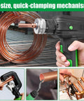 Pro Super Stars Electric Tubing Expander Swaging Tool Kit W 2200mAh Battery Powered HVAC Copper Aluminum Pipe Beller Expansion Set with quick-clamping mechanism.