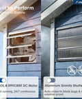 10 Inch Shutter Exhaust Fan With Remote, 9 Speed Ultra Quiet DC Motor, 1000 CFM Wall Mount Ventilation For Garage Greenhouse Attic And Chicken Coop, Energy Efficient Plug And Play, 8 Hour Timer, FCC Approved installed on blue wall.
