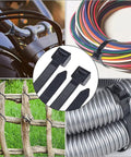 Heavy Hitting 30 Inch Black Zip Ties With 200 Lbs Grip Thick Cable Ties And Extra Long Nylon Tie Wraps For Yard Chores Electrical Setup And Garage Grind Durable 28 Pack, used for securing wires and organizing cables.