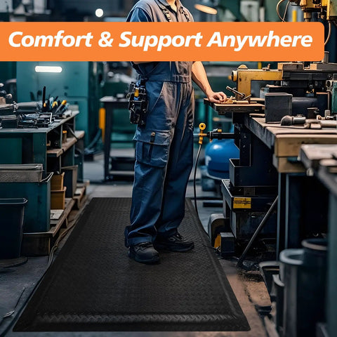 Heavy Duty Anti Fatigue Floor Mat Built For Long Shifts 3 Ft By 7 Ft Thick Fifteen Sixteenths Inch Ergonomic Standing Mat