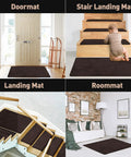 Ultra Plush Carpet Stair Tread Mat Soft Shag Non Slip Gel Backing Clings To Stairs Tape Free No Glue Washable Dark Brown