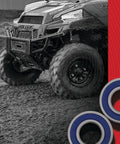 ATV in mud with Wheel Bearing Seal Kit For Kawasaki Yamaha Replacement Set Built Tough With Triple Lip Seals And Stainless Steel Garter Spring