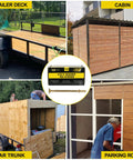 Heavy Duty Hex Washer Deck Screws For Wood To Metal Fastening With Replacement Star Bits Corrosion Resistant Zinc Coating shown on trailers and cabins.