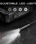 Pro Borescope Camera With Light showing adjustable LED lights and semi-rigid cable for detailed inspection.