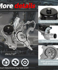 Water Pump With Gasket For Dodge Ram 1500 Charger Durango Challenger Chrysler 200 Town And Country Jeep Grand Cherokee 3 6L V6 Replacement OE 1204450 5184498AD displayed over an engine background with quality highlights
