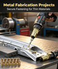 Heavy Duty Carbon Steel Rivet Nut Set With Seven Interchangeable Mandrels And Seventy Metric Inserts for metal fabrication projects.