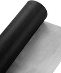 Screen Roll 36 Inch By 100 Foot UV Protective Fiberglass Mesh For Doors And Windows, black roll partially unrolled, close-up view.