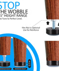 8 Pack M6 Furniture Levelers And Teflon Bottom Glides For Smooth Room Repositioning With Durable Hard Plastic Construction, showing height adjustment.