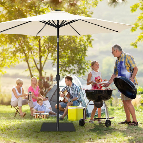 Sturdy 40 Pound Outdoor Umbrella Base With Stainless Steel Tube And Heavy Duty Square Steel Stand In Black Powder Coat For Patio Deck Or Garden No