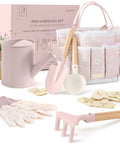 Kid Friendly Garden Starter Kit With Durable Safe Tools For Outdoor Fun Including Gloves, Tote Bag, 22Oz Watering Can, Rake, Shovel, Extra Pots, Labels And More For Tiny Gardeners displayed