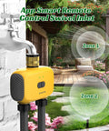WiFi Sprinkler Timer Two Zone With App Control For Travel, Smart Irrigation System for outdoor hose and lawn care, brass inlet