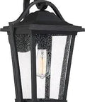 Darius Outdoor Wall Lantern In Earth Black Finish Vintage Vibe Exterior Sconce With Clear Seeded Glass 1 Light 100W Max