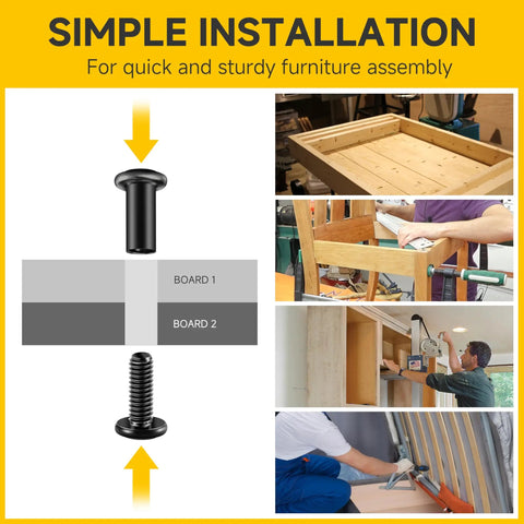 Real Deal 1/4-20 By 1 Inch Flat Head Socket Cap Screws And Barrel Nuts Kit With Black Oxide 304 Stainless Steel installation guide.