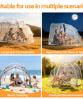 Clear Transparent Bubble Tent For Four People, Portable Camping Dome With Breathable Windows in different scenarios