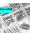 100 Piece Compression Springs Kit For Quick DIY Repairs, assorted mini stainless steel coils in case, 304 steel, 15 sizes