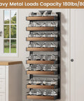 Eight Tier Over The Door Pantry Organizer With Adjustable Wire Baskets And Heavy Duty Support Rails For Kitchens Pantries And Closets Big Time Space Saver No Sweat Hanging Setup Rock Solid Daily Storage Total Game Changer, featuring 8 shelves and metal racks.