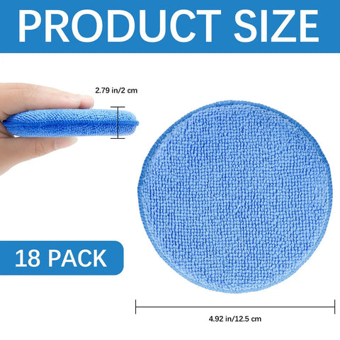18 Pack 5 Inch Car Wax Applicator Pads Set Foam Microfiber Buffing Pads For Car Detailing Polishing Tire Shine Cleaning and Fine Finishing