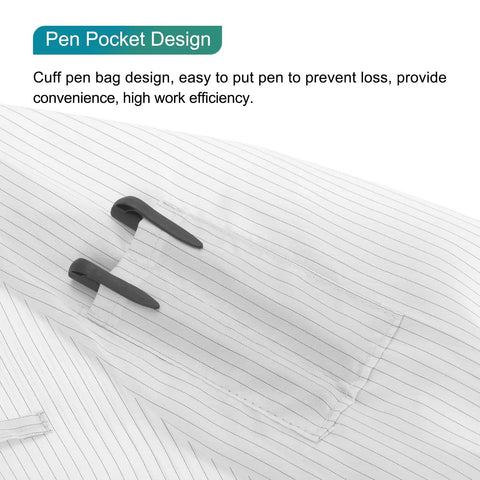Detail of cuff pen pocket on Snag This Kickass ESD Anti Static Lab Coat With Protective Hood And Secure Cuff Design.
