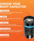 UL Certified 161-193 UF Round Motor Start Capacitor 125 VAC Replacement For Single Phase Pool Pump Or Well Pump CD60 Run Cap