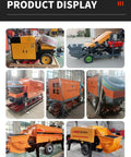 Heavy Duty Portable Concrete Pump Hydraulic Cement And Mortar Line Machine providing various pump models in display.