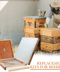 Beekeeper working with Two Pack Beehive Parts Kit For 10 Frame Hives With Telescoping Top Cover And Inner Cover