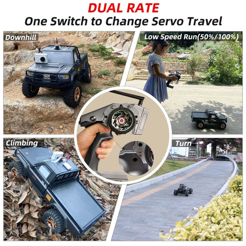 Beefed Up 7 Channel RC Transmitter With Waterproof Gyro Receiver And Surface Remote For Crawler Drifting Car And Boat 2 4GHz Telemetry