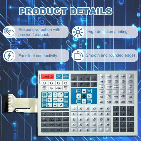 On Off Keypad Replacement For VF0 VF1 VF2 VF3 VF4 Milling Machines 61-0200 61-0200D with responsive button control