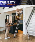 8.53 Ft A Frame Aluminum Telescoping Ladder With 9 Plus 9 Steps Silver Built Tough Like A Workhorse For Home Projects Holds Up To 330 Lb Lightweight And Sturdy For Garage Roof And Loft Tasks.