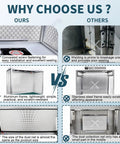 Comparison image of Heavy Duty Vertical Laminar Flow Hood With Premium Hepa Filter Air Clean Bench highlighting benefits and features.