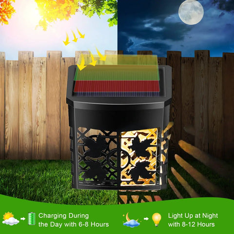 8 Pack Solar Garden Lights For Fence Deck Steps Garage Backyard Porch Waterproof Outdoor Wall Lights With 4 Modes Color