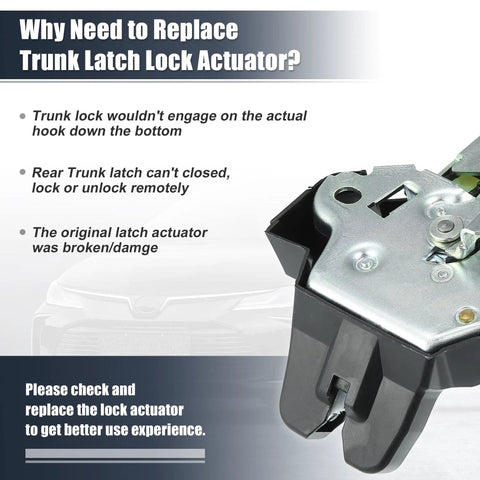 Rear Door Liftgate Trunk Latch Actuator Assembly For Toyota Corolla 2009 2010 2011 2012 2013 Replace 64600-02040 image with text