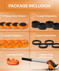 Package inclusion of Heavy Duty Furniture Lifter And Moving Kit Lift And Glide Couches Beds And Appliances No Back Strain Move Easy Four Roller Sliders Each 660 Lbs Adjustable Height Lifter Carpet Adapters For All Floor Types