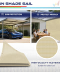 Beige 9x31 Sun Shade Sail With Grommets And D Rings For Pergola And Backyard Patio UV Blocking Breathable HDPE Fabric
