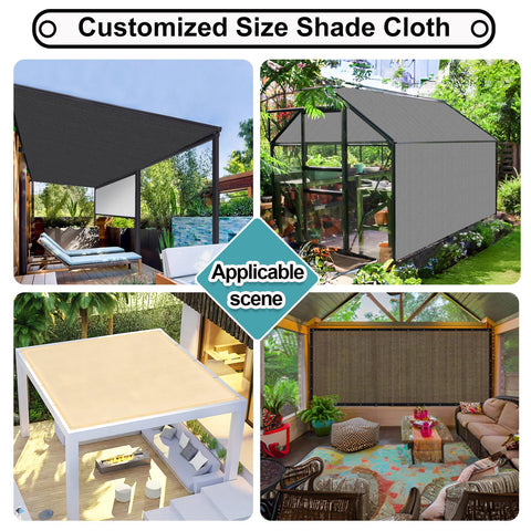 Custom 90 Percent Sun Shade Cloth With Grommets 8 By 12 Foot Pergola Shade Cover Mesh Tarp in various outdoor settings.