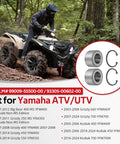 ATV navigating rough trail, showcasing Rear Beefed Up Heavy Duty Wheel Bearing Kit For Grizzly 700 660 550 450 400 350 IRS Kodiak 700 450 400 Big Bear 400 IRS ATV UTV Replacement Parts For Enhanced Traction And Smooth Rolling On Rough Trails with inset of bearings and circlips.