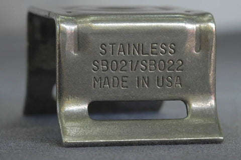 Stainless Steel Bull's Eye Sign Mounting Brackets With Flared Leg No Bolt Or Washer 3/4 Inch Slot Ideal For Traffic Signs