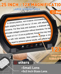 12X Square Magnifying Glass With Light And Clamp Handy Hands Free Stand Ultra Long 3 Section Arm LED Desk Lamp, close-up