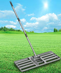 30-Inch By 10-Inch No-Fuss Pro-Grade Lawn Leveling Rake Heavy Duty Garden Tool Against Scenic Lawn Background